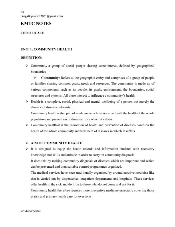 Page 1 – BA 037: Community Health Notes – Kenyaplex