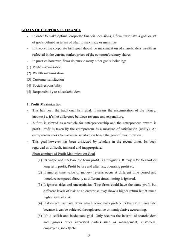 Page 2 – BAC 308: Corporate Finance Notes – Kenyaplex