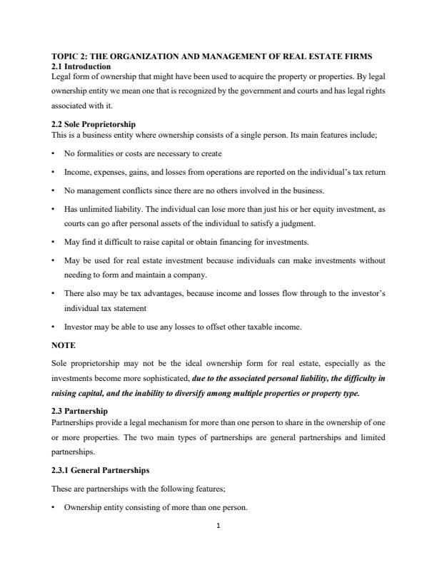 Page 3 – BAC 414: Real Estate Finance Notes – Kenyaplex