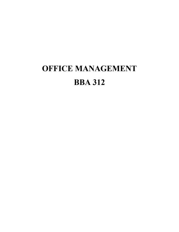 Page 1 – BBA 312: Office Management Notes – Kenyaplex