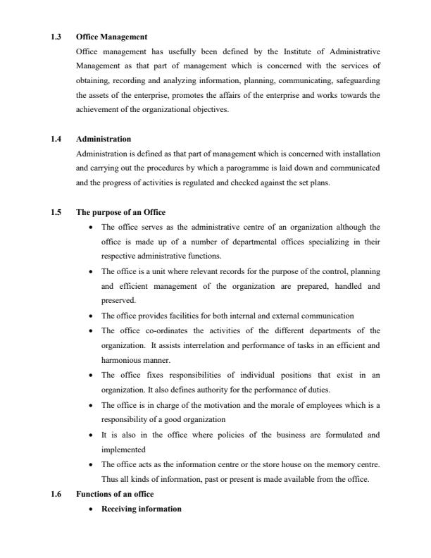 Page 3 – BBA 312: Office Management Notes – Kenyaplex