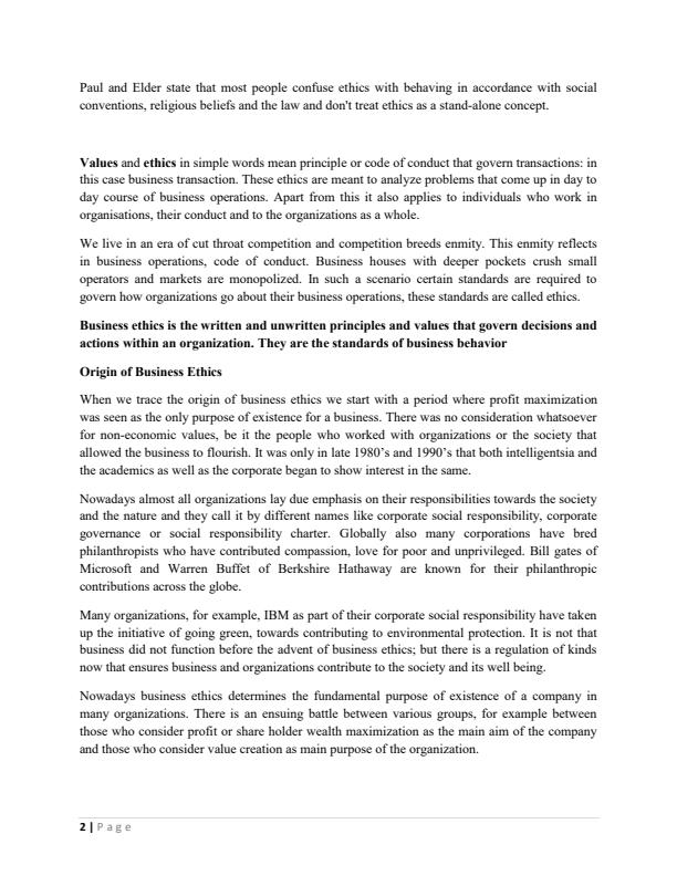 Page 2 – BBM 461: Business Ethics and Values Notes – Kenyaplex