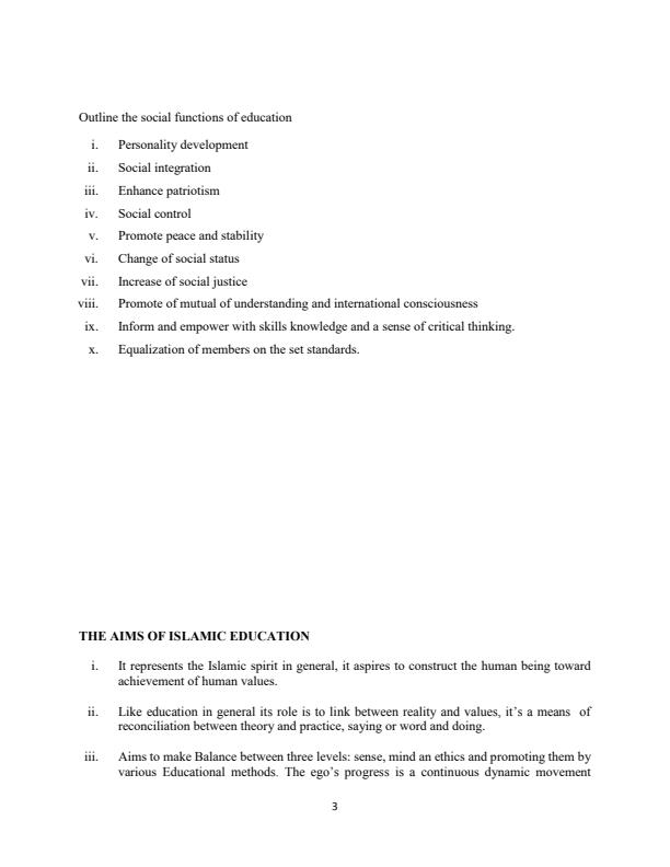 Page 3 – BHU 2203: Social Education and Ethics in Islam Notes – Kenyaplex