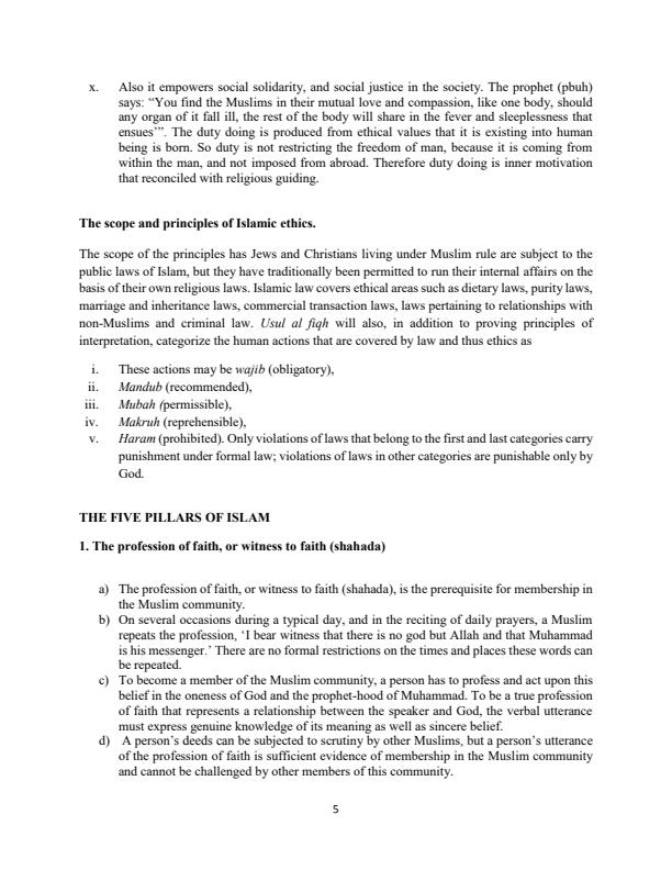 Page 5 – BHU 2203: Social Education and Ethics in Islam Notes – Kenyaplex