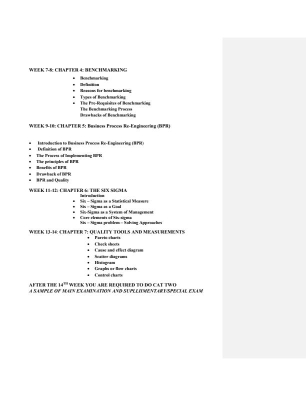 Page 3 – BPS 2201 Total quality management notes – Kenyaplex