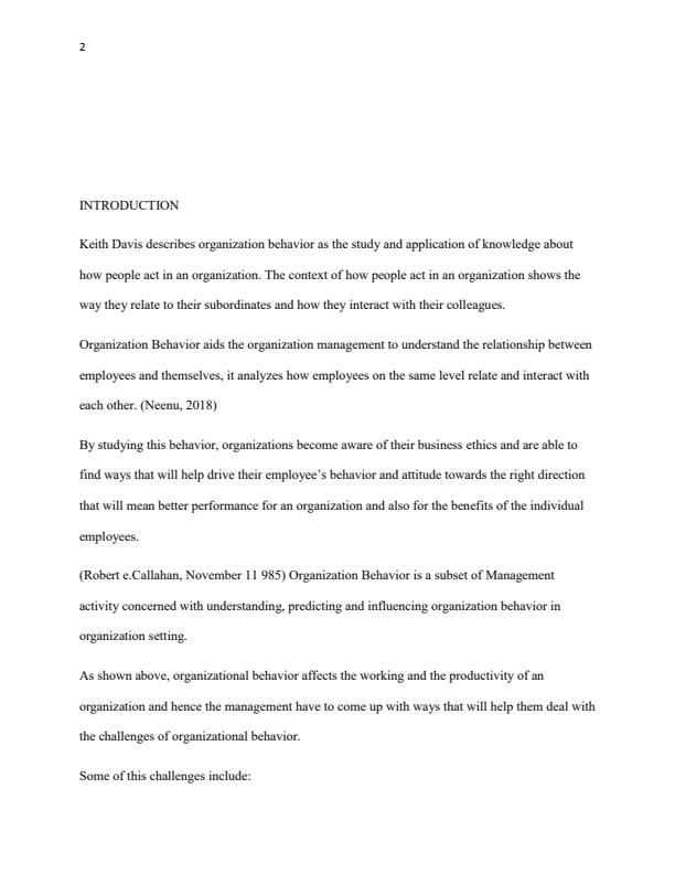 Page 2 – Basing your argument on a certain industry or an organization, discuss organization behavior related problems within the industry – Kenyaplex