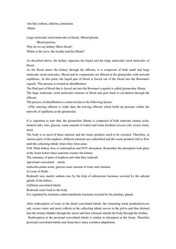 Page 3 – Biology Form Two Notes: Excretion and Homeostasis – Kenyaplex