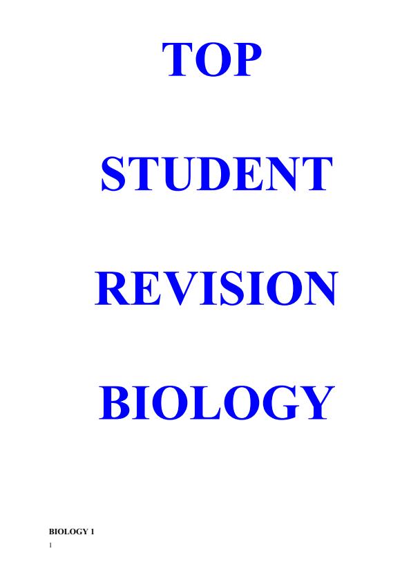 Page 1 – Biology Revision Booklet: Questions and Answers – Kenyaplex