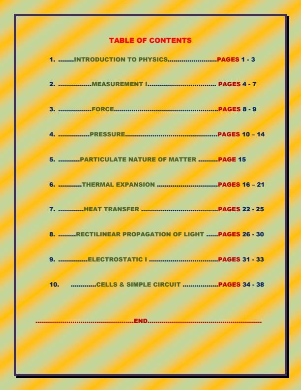 Page 3 – Brilliant Web Physics Form 1 Revision  – Kenyaplex