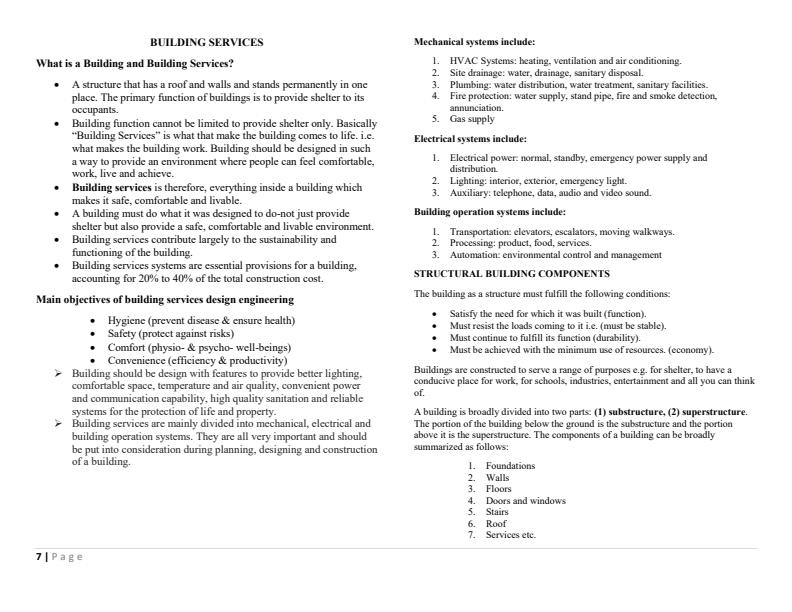 Page 1 – Building Services and Protection Notes: Diploma in Electrical and Electronics Engineering Module 2 – Kenyaplex