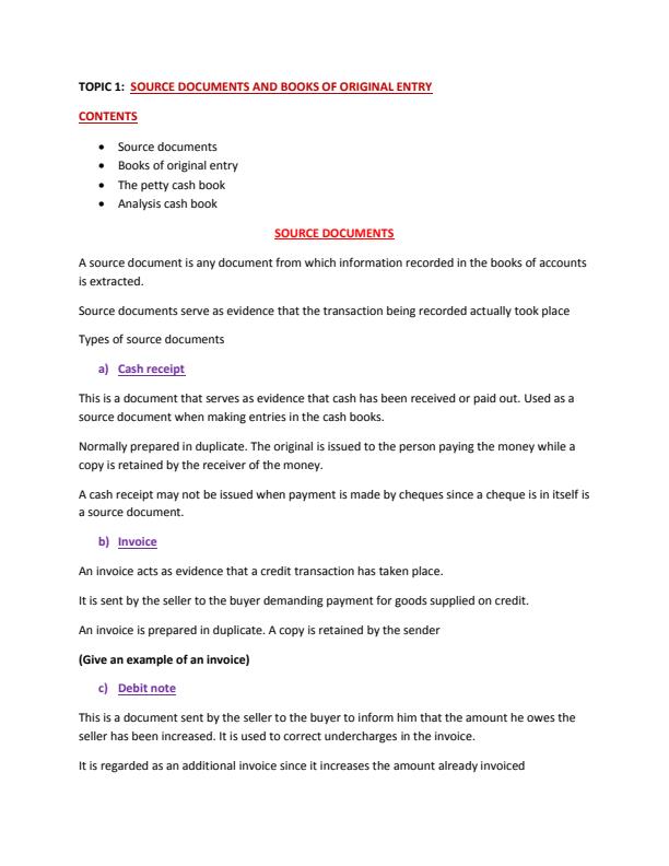 Page 1 – Business Studies Lesson Notes Form 4 - Book 4 – Kenyaplex