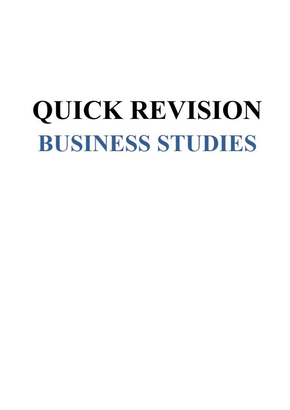 Page 1 – Business Studies Quick Revision: Questions and Answers for High School – Kenyaplex
