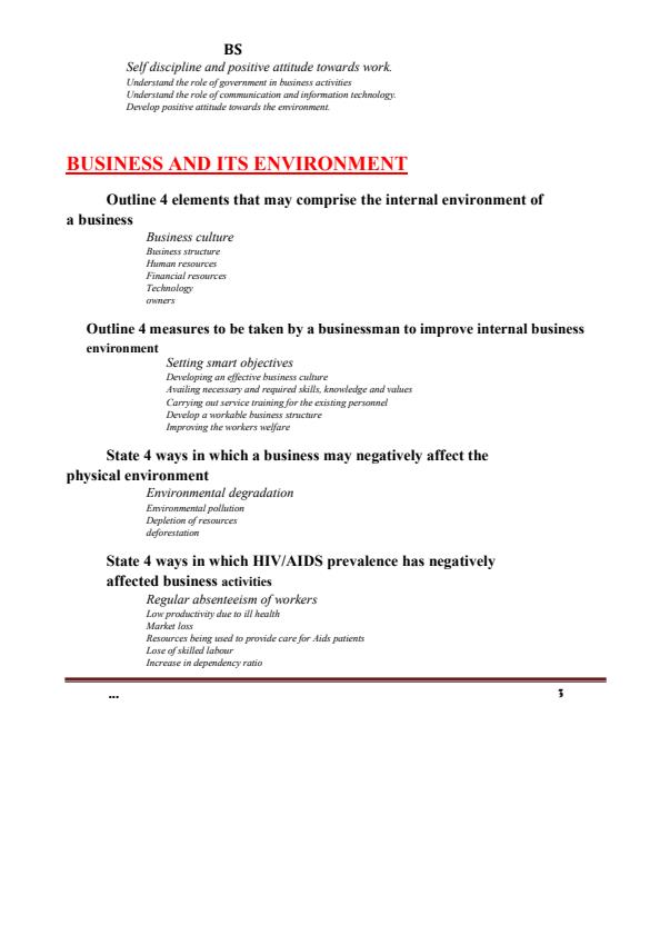Page 4 – Business Studies Quick Revision: Questions and Answers for High School – Kenyaplex