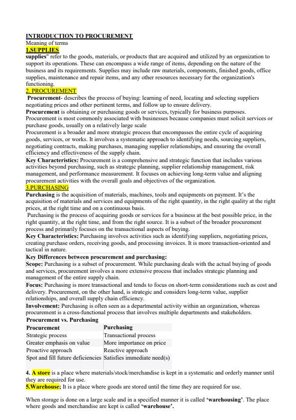 Page 1 – CCO102: Supplies Operations Notes – Kenyaplex