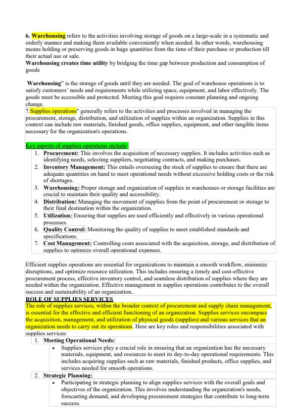 Page 2 – CCO102: Supplies Operations Notes – Kenyaplex