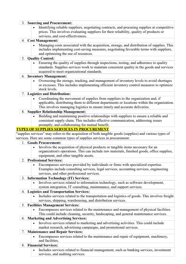 Page 3 – CCO102: Supplies Operations Notes – Kenyaplex