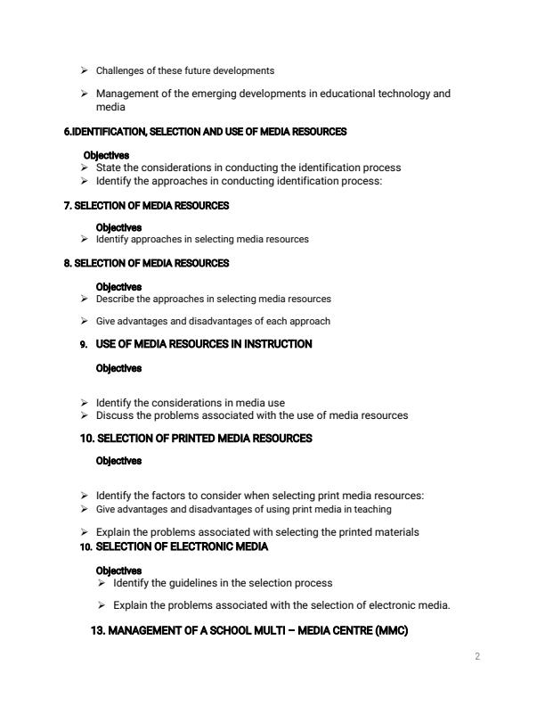Page 2 – CIT 211: Educational Media and Resources Notes for Bachelor of Education (Arts) and Science – Kenyaplex
