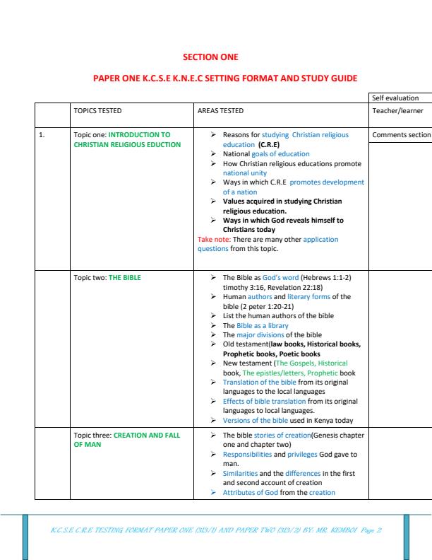 Page 2 – CRE Study Guide for Students and Teachers – Kenyaplex
