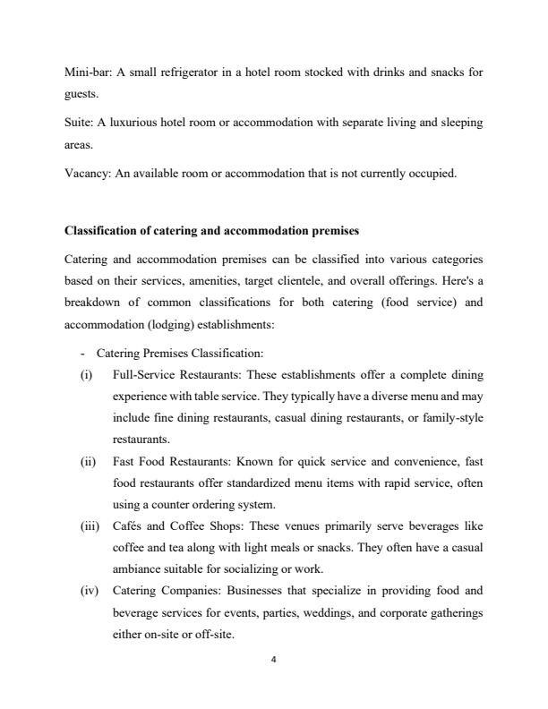 Page 3 – Catering and Accommodation Premises Notes for Diploma in Catering and Accommodation Management – Kenyaplex