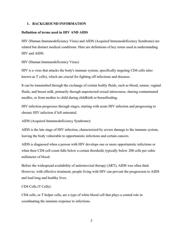 Page 1 – Certificate and Diploma in Nutrition and Dietetics: HIV and Aids Notes – Kenyaplex