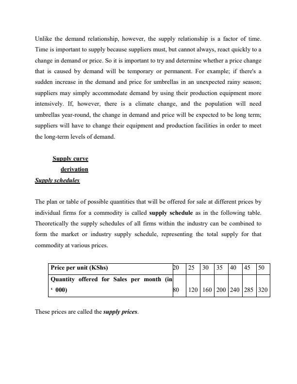 Page 2 – Certificate in Agricultural Economics Notes on Supply Analysis – Kenyaplex