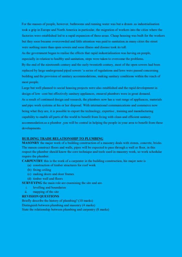 Page 3 – Certificate in Plumbing Complete Notes – Kenyaplex