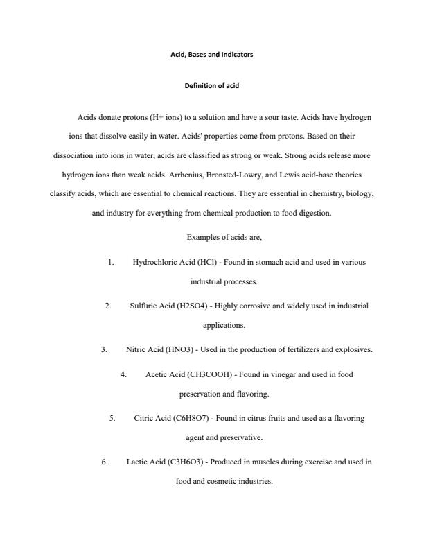 Page 1 – Chemistry Notes About Acids, Bases and Indicators – Kenyaplex