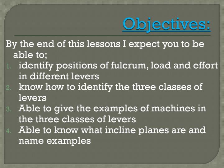 Page 2 – Class 8 Science PowerPoint Presentation on Levers and Inclined Planes – Kenyaplex