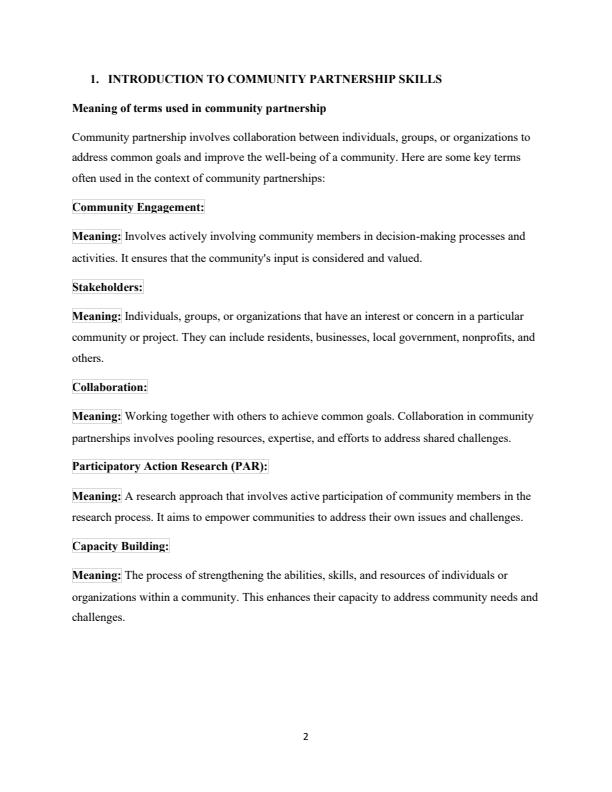 Page 1 – Community Partnership Skills Notes For Diploma in Nutrition and Dietetics Management – Kenyaplex
