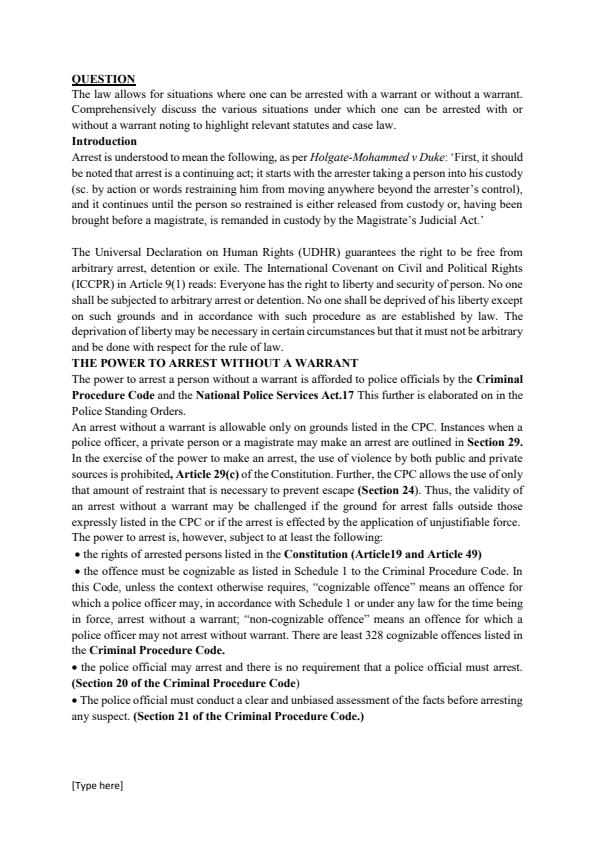 Comprehensively discuss the various situations under which one can be