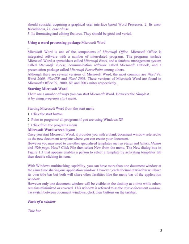 Page 3 – Computer Applications I Notes – Kenyaplex