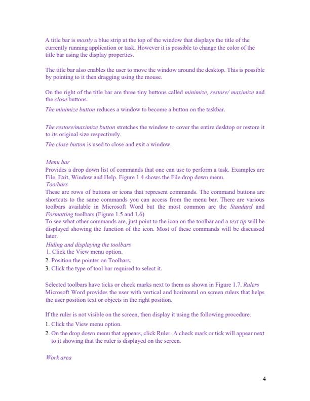 Page 4 – Computer Applications I Notes – Kenyaplex