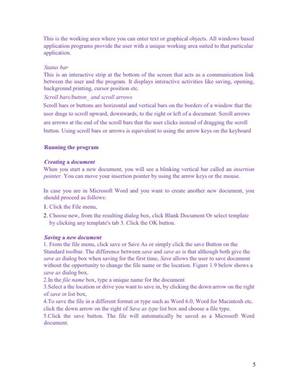 Page 5 – Computer Applications I Notes – Kenyaplex