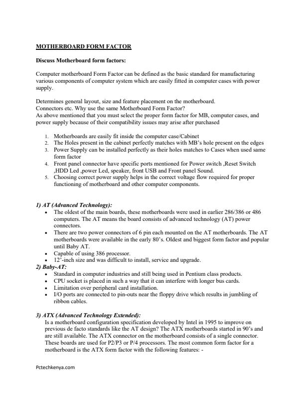 Page 1 – Computer Repair and Maintenance Notes – Kenyaplex