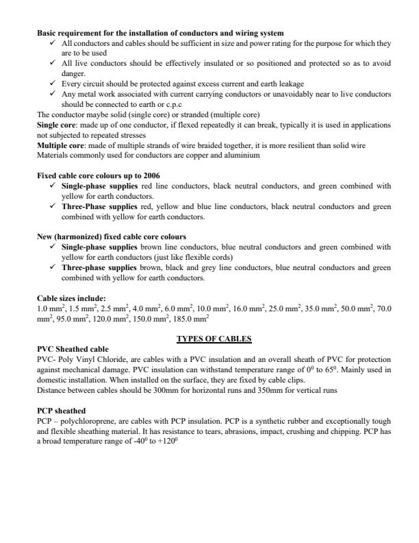 Page 2 – Conductors and Cable Joints Notes: Craft Certificate in Electrical and Electronics Engineering – Kenyaplex