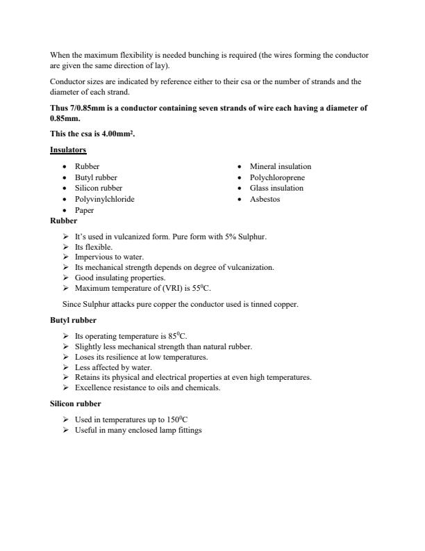 Page 2 – Conductors and Cables Notes – Kenyaplex