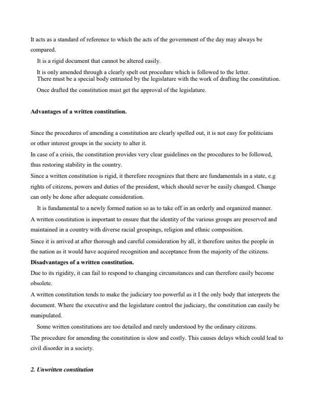 Page 2 – Constitutions and Constitution Making Process Notes: Form 2 History and Government – Kenyaplex