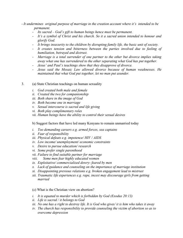 Page 2 – Contemporary Christian Living Topical Questions and Answers: Form 4 CRE – Kenyaplex