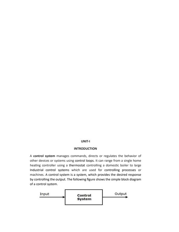 Page 4 – Control Systems Notes for Diploma in Electrical and Electronics Engineering Module II – Kenyaplex