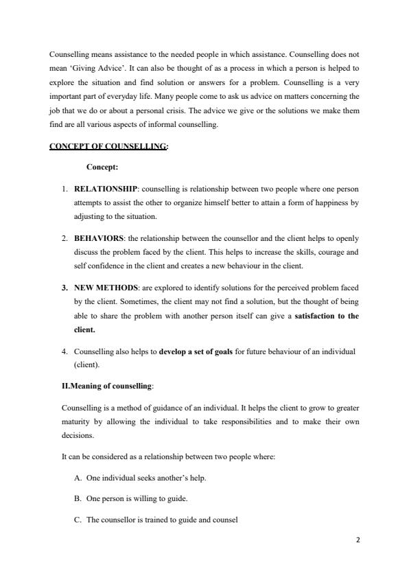 Page 3 – Counselling Skills and Theory Notes – Kenyaplex