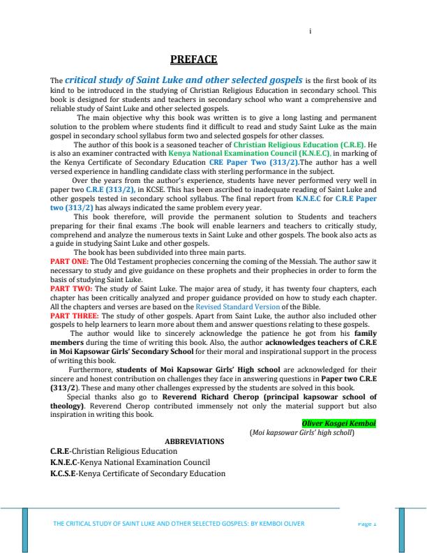 Page 1 – Critical Study of Saint Luke and Other Selected Gospels – Kenyaplex