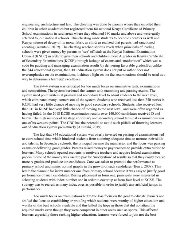 Page 2 – Critically examine Quintilian’s thoughts on examinations and show its relevance to the examination system in your own country – Kenyaplex