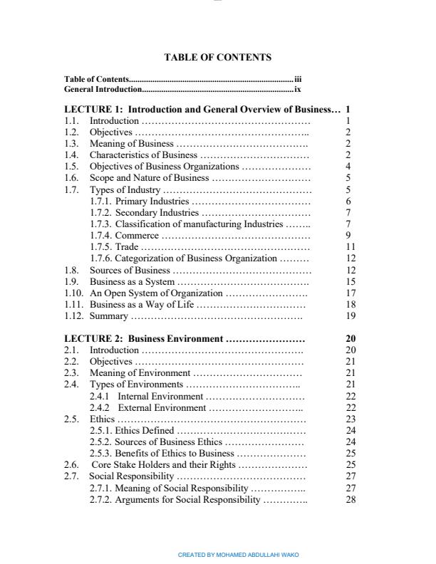 Page 1 – DBA 101: Introduction to Business Notes – Kenyaplex