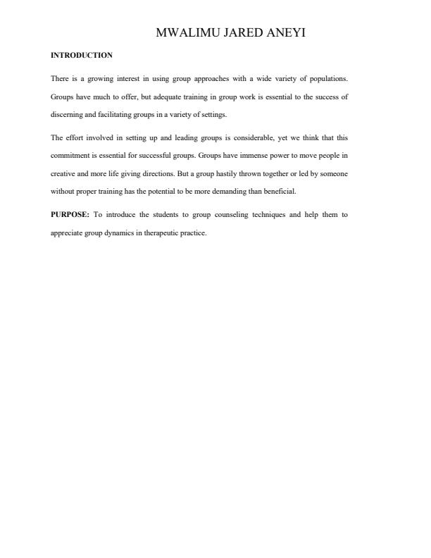 Page 2 – DPS 223: Group Counseling Practice Notes – Kenyaplex