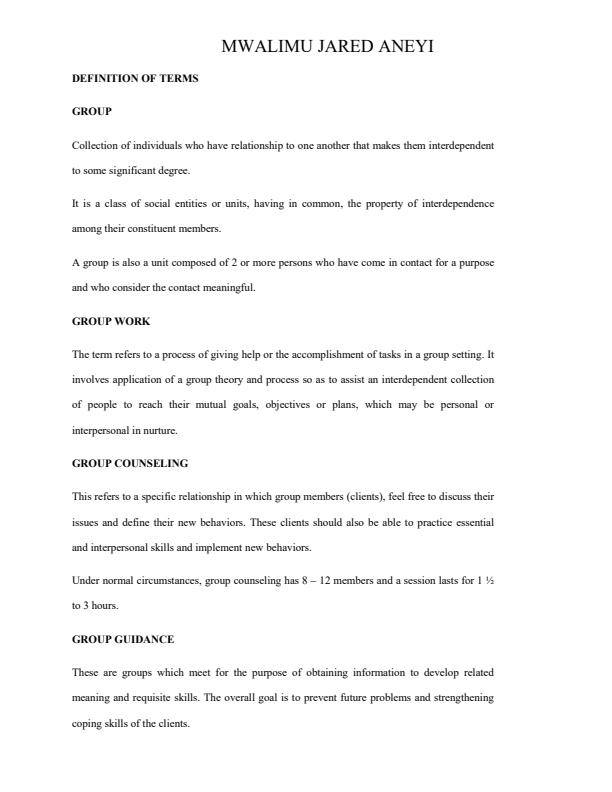 Page 3 – DPS 223: Group Counseling Practice Notes – Kenyaplex