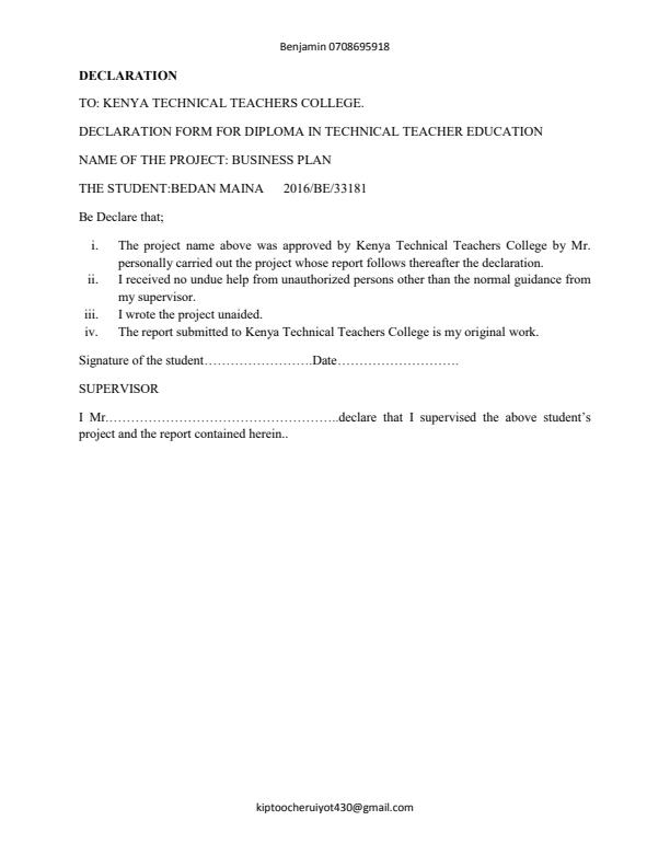 Page 4 – Dairy Farm Sample Business Plan – Kenyaplex