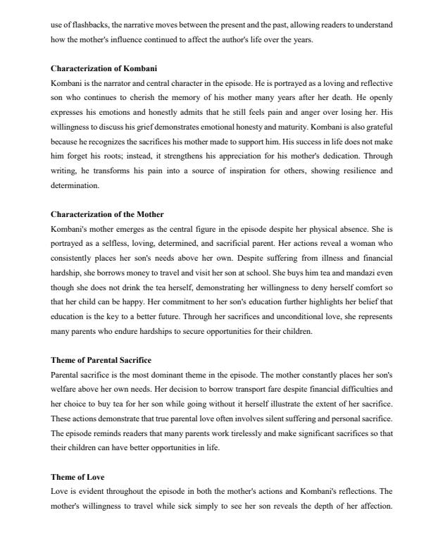 Page 2 – Dear Mama Setbook Guide Notes – Kenyaplex