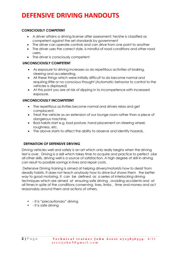 Page 2 – Defensive Driving Notes – Kenyaplex