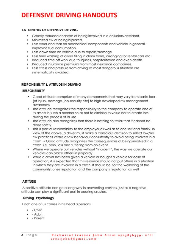 Page 3 – Defensive Driving Notes – Kenyaplex