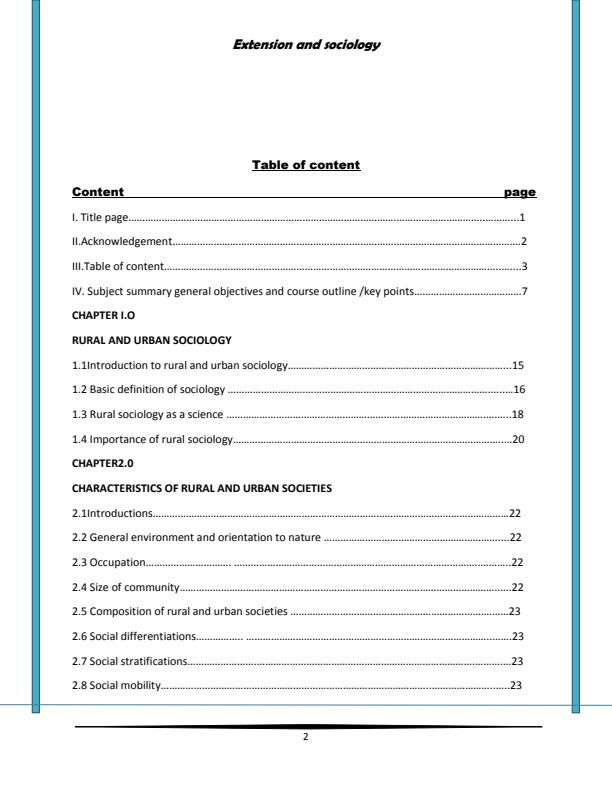 Page 2 – Diploma in Agriculture: Extension Education and Sociology Module 1 Notes – Kenyaplex